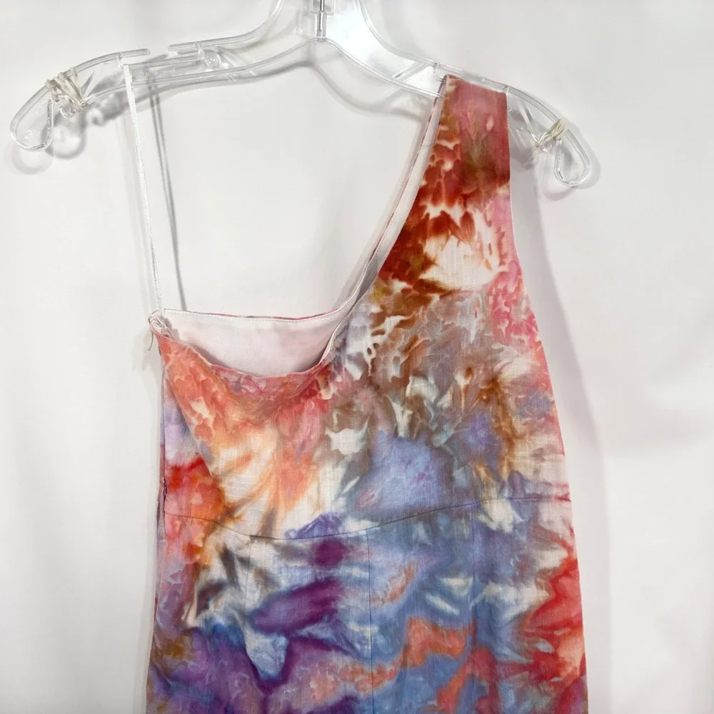 Princess Polly Size 0 Jumpsuit Handmade Tie Dye One Shoulder Wide Leg 988‎
